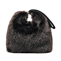 黑色絨毛皮革手袋 $7,200（A）