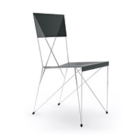 Super Light Chair<br>這張椅子為單純結構和功能的結合，座位、椅背每個部分都缺一不可。運用物理技巧，質輕而堅固。