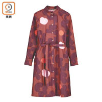 Marimekko Poppari啡色圖案Shirt Dress $2,995（B）
