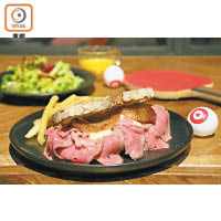 午市套餐烤牛肉三文治連湯、沙律及飲品只需￥1,200（約HK$84），在東京而言算抵食！