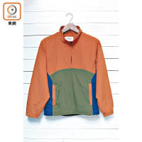 RAIDER橙×綠色半胸拉鏈外套 $380