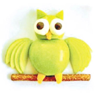 朝氣勃勃的貓頭鷹其實是青蘋果與棉花糖的配搭。