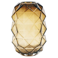 玻璃製成的Diamond花瓶，呈現出近似金色的琥珀色，形狀獨特，像由一片片幾何平面拼成，令人聯想起紐約著名現代主義建築Hearst Tower。 $359（b）