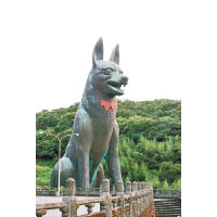 廟外的黑龍義犬巨型雕塑高30米，氣勢十足。