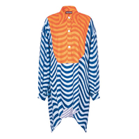 House of Holland橙 × 藍色波浪條紋Shirt Dress $3,577（A）