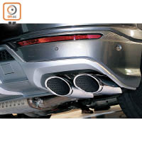 排氣系統經特殊開發，可隨引擎轉速變化訂製聲音輸出。