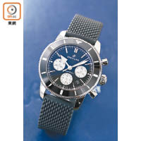 Superocean Heritage II B01 Chronograph 44 黑×白色精鋼腕錶（橡膠錶帶款式） $61,000（B）