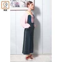 Roksanda黃×粉紅色Bell Sleeves上衣 $6,900、黑色闊褲 未定價（A）