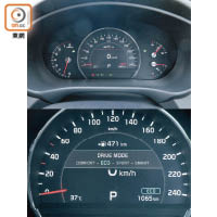 7吋TFT LCD儀錶板奉行簡約基調，中間大圓錶設有多功能顯示屏幕，豐富行車資訊。