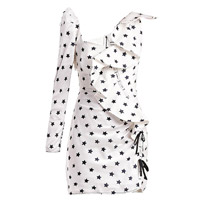 SELF-PORTRAIT白×黑色星星圖案皺褶連身裙 $2,333（C）