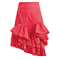 MARQUES' ALMEIDA紅色皺褶半截裙 $1,582（C）