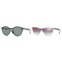 Ray-Ban BLAZE WAYFARER系列 $1,650/各<br>融合經典的Round圓形款式，配以透明鏡架，更添優雅。