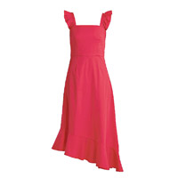 STAUD紅色不規則剪裁連身裙 $2,187（D）