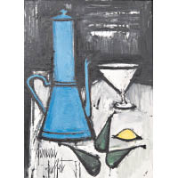 法國藝術家Bernard Buffet《靜物與藍色咖啡壺》