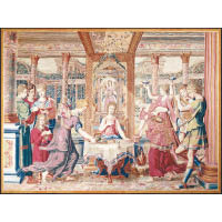 古董藝品<br>掛氈《賽姬在邱比特宮殿的晚餐》（約1660年）