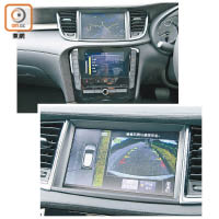 中控台設上下雙屏幕，上屏幕顯示導航地圖及AVM環視泊車影像等為主。