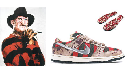 Nike Dunk Low Pro SB Freddy Krueger Sample可算是萬聖節波鞋的經典之最，其設計意念來自《猛鬼街》角色Freddy Krueger。