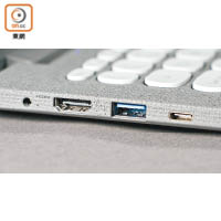提供HDMI輸出、USB-C及3.5mm耳機等多組插口。