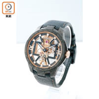 Ulysse Nardin Skeleton X腕錶的錶殼以Carbonium Gold製成。約HK$17.5萬