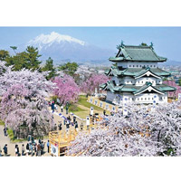 第3位：弘前公園<br>由弘前城遺址發展而成的公園，內有約2,600棵櫻花樹點綴，開花預想日為4月21日。