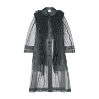 NOIR KEI NINOMIYA黑色網紗皺褶乾濕褸 $8,126（B）