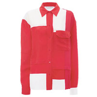 JW Anderson女裝紅×白色Patchwork恤衫 $6,280（C）