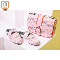 LONGCHAMP粉紅色Amazone Hobo Bag（S）$4,800、粉紅色露踭涼鞋 $3,950（A）