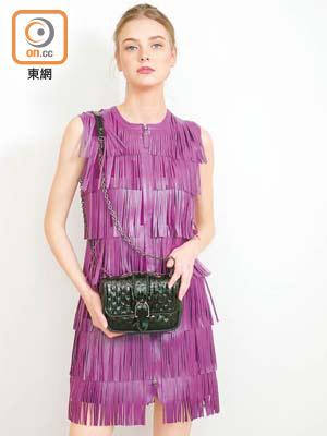 LONGCHAMP紫色流蘇連身裙 未定價<br>黑色Amazone Hobo Bag（XS）$6,400<br>All from（A）