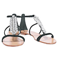 Giuseppe Zanotti魚骨形水晶裝飾平底涼鞋 $2,340（A）
