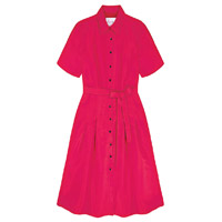 Carolina Herrera紅色束腰絲質連身裙 $9,535（A）
