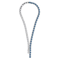 Atelier Swarovski Fluid Azzurro墨藍色配銀色水晶頸鏈 $7,400（A）