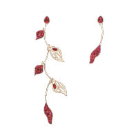 Atelier Swarovski Graceful Bloom紅色水晶花瓣造型耳環 $2,140（A）