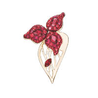 Atelier Swarovski Graceful Bloom紅色水晶花瓣造型襟針 $1,550（A）