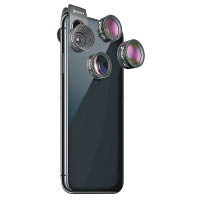 XPower Pro Lens用上夾子設計，夾於手機鏡頭位置即可使用，套裝備有20X微距、120度廣角、180度魚眼以及CPL鏡頭，裝拆方便。<br>售價：$199（c）