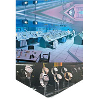 晚宴前的酒會在NASA控制室內舉行，場內展出品牌歷年推出的多款Speedmaster腕錶。