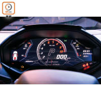 儀錶板屬TFT液晶顯示屏，可根據選擇的駕駛模式，呈現不同的畫面。