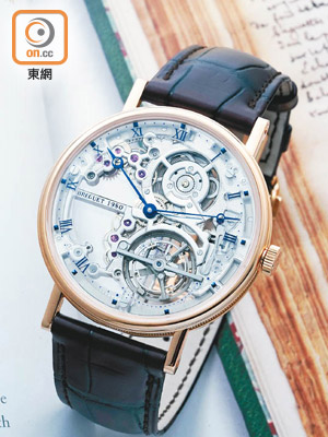 Classique Tourbillon Extra-Plat Squelette 5395腕錶，搭載厚度僅3mm的581型超薄鏤空陀飛輪機芯。玫瑰金款式 $172.9萬（A）