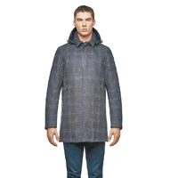 HERNO LAMINAR藍色格仔羊毛外套 $16,995（C）