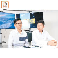 香港專業教育學院（IVE）資訊科技學科畢業生何英瑋（左）及何百祥（右）。