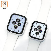 Apple Watch Series 5維持40mm（右）及44mm（左）兩款錶殼尺寸，陶瓷白色勁搶眼！售價：$3,199起（GPS版）、$3,999起（流動網絡版）