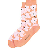 Marimekko橙×粉紅色花花襪 $220/對（C）
