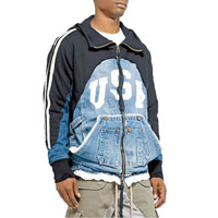 GREG LAUREN Patchwork Denim Zip Up Hoodie $24,087（B）