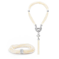 Boucheron Paris Arcades白金、珍珠、鑽石長頸鏈，採用可拆式設計，能將頸鏈變成手鏈，戴法多變。未定價（B）