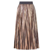 ALICE + OLIVIA古銅色絲面布料百褶裙 $2,755（B）