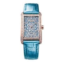 Longines Dolce Vita Elegance Celebration限量版玫瑰金鑲鑽錶殼腕錶，配搭綠松石及白色珍珠貝母錶盤。（限量5枚）未定價（C）