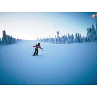 喜歡冬季運動的Teresa，把握機會在芬蘭滑雪。