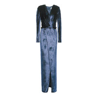 GALVAN LONDON深藍色絲絨長裙  原價：$10,220 四八折：$4,905（A）