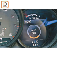 加配Sport Chrono Package後，選用Sport Plus駕駛模式，0~100km/h只需5.1秒。