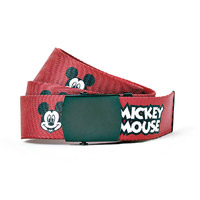H&M×Mickey Mouse 紅色帆布腰帶 $49.9（B）