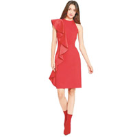 alice + olivia紅色褶襇連身裙<br>$3,790（C）